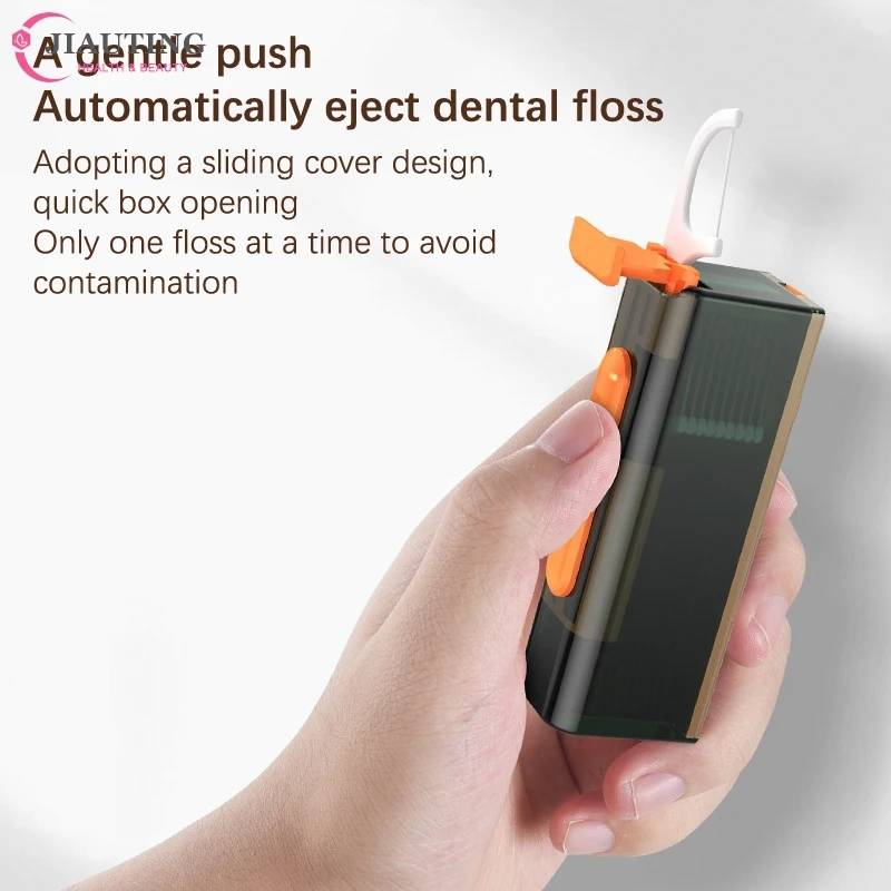 

1Pcs Automatic Dental Floss Storage Box Mirror Bottom Floss Dispenser Reusable Dental Floss Organizer Case Cleaning Oral Hygiene