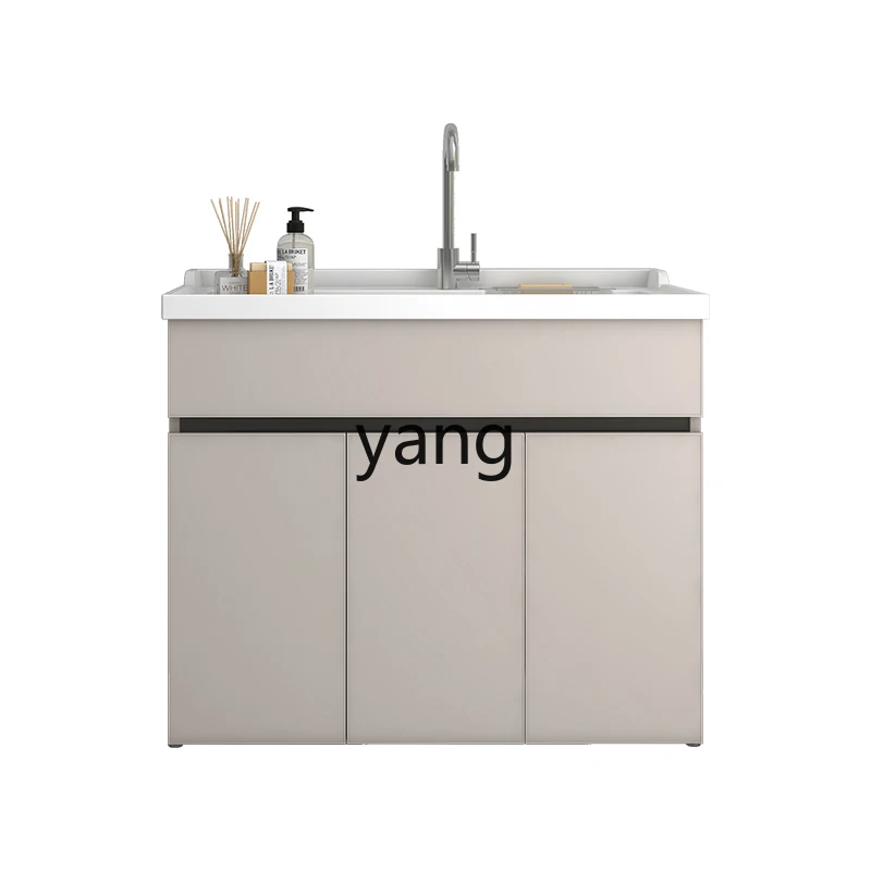 

Yjq Outdoor Alumimum Wash Wardrobe Laundry Tub with Washboard Integrated Inter-Platform Basin Home Laundry Tub Balcony