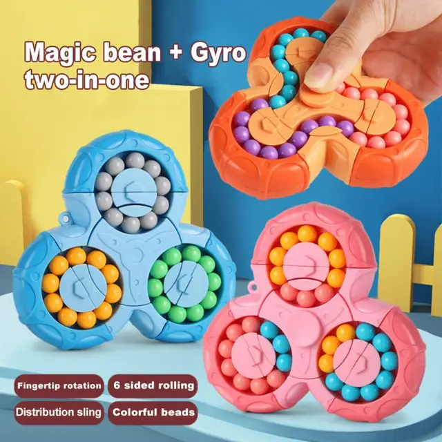 Rotating Magical Bean Cube Fingertip Toy Children's Puzzle Creative Interactive Game Montessori Toys Spinners Stress Relief Toys 2