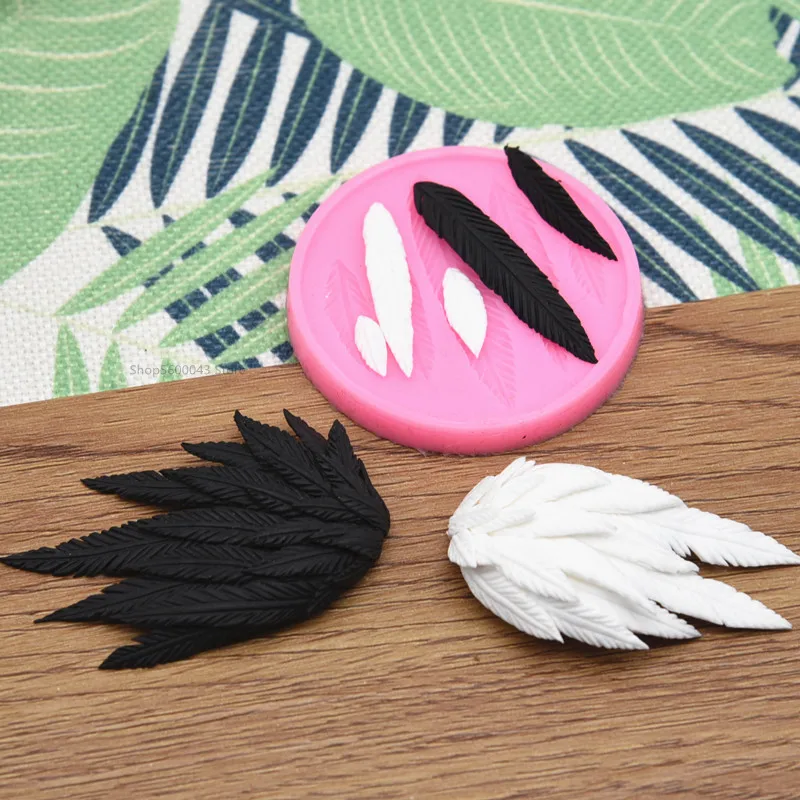 Feather Silicone Mold Ultra-light Clay DIY Angel Devil Wings Fondant Soft Pottery Hand-made Clay Polymer Wings Tool silicone mold,pottery clay tools