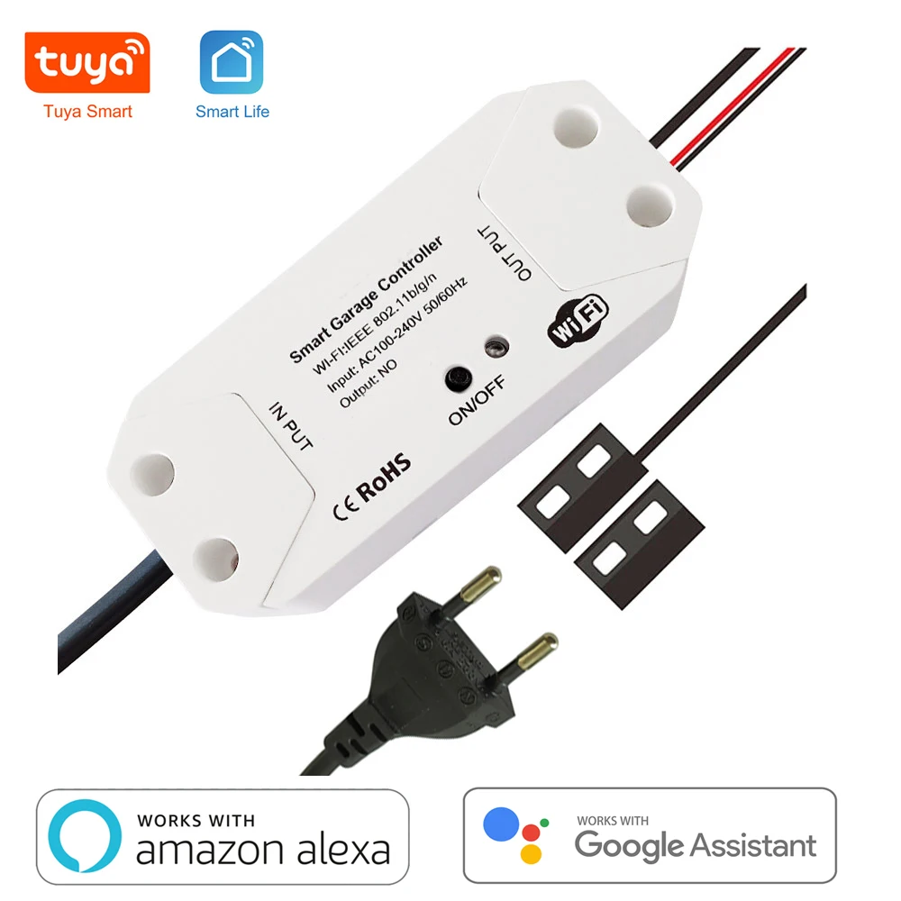 

Tuya WiFi Garage Door Opener Controller Switch Smart Life App Control Works with Alexa Google Assistant Siri Shortcut