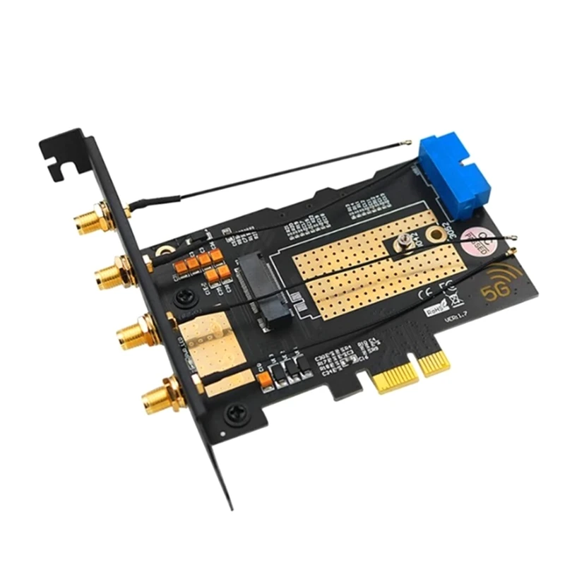 

M.2 B Key USB 3,0 и Pcie 5G Dual Bus 5G-карта адаптера WWAN, карта адаптера для рабочего стола с 4 антеннами, слоты для SIM-карт, простая в использовании