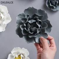 Handmade ceramic flowers wall decor Creative living room 3D pendant Wall decor with TV background Home decoration accessories 1