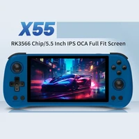 POWKIDDY X55 5,5-дюймовый IPS-экран 1280*720 RK3566 Портативная игровая консоль с открытым исходным кодом Linux Ретро видеоконсоль Детские подарки