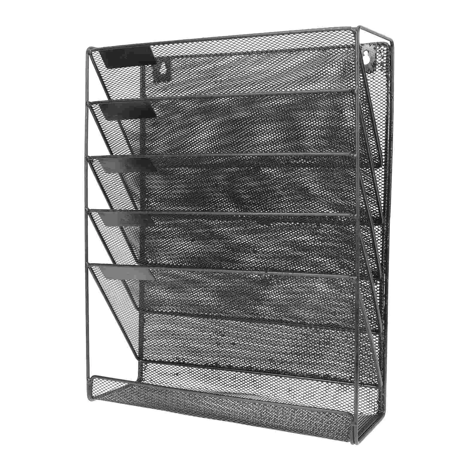 Household Wall Hanging File Organizer Mesh Design File Holder Office Multi-layer File Container