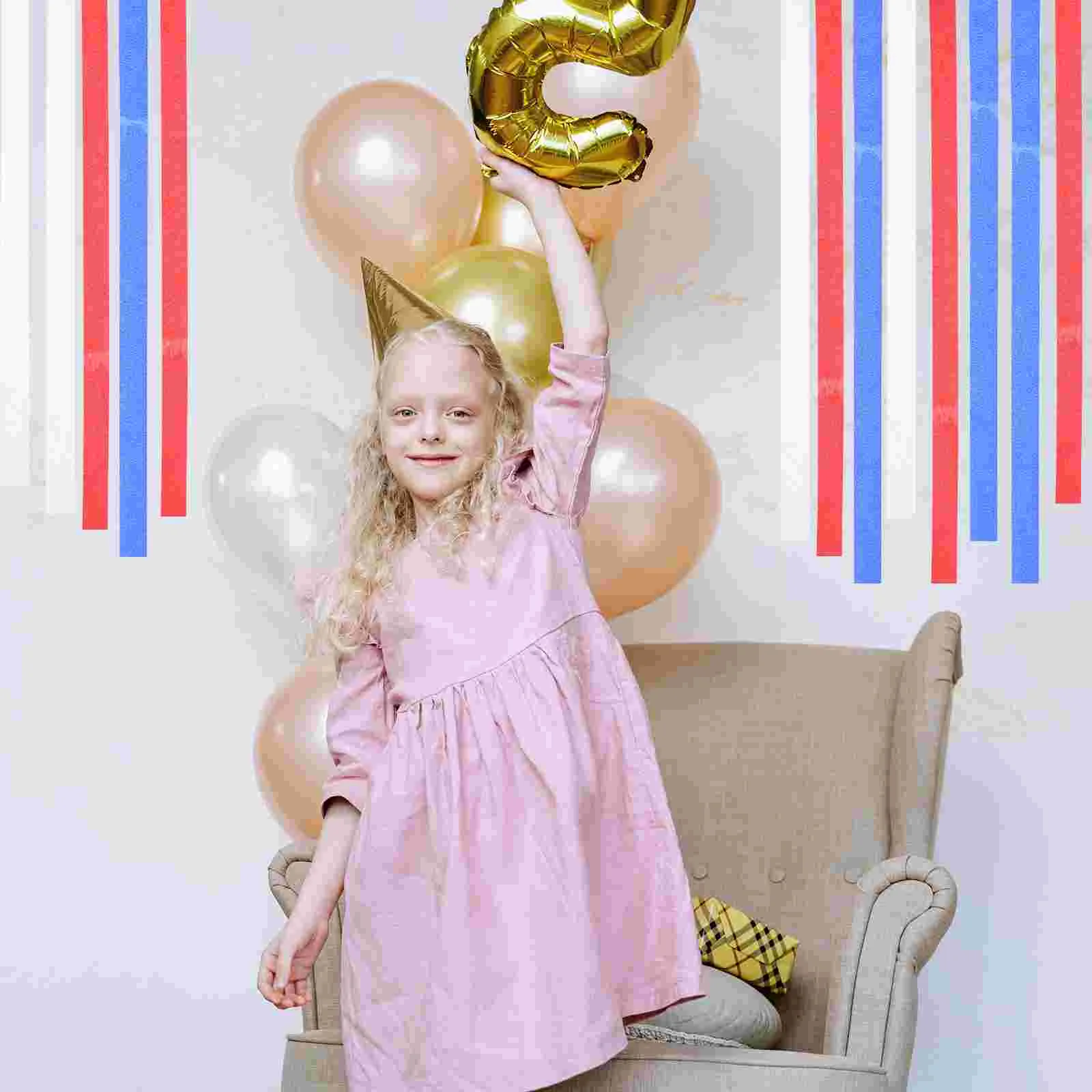 

6 Rolls Crepe Paper Streamers 3 Colors Crepe Paper Decors, Crepe Tissue Paper Rolls, Wedding, Festival Ornament