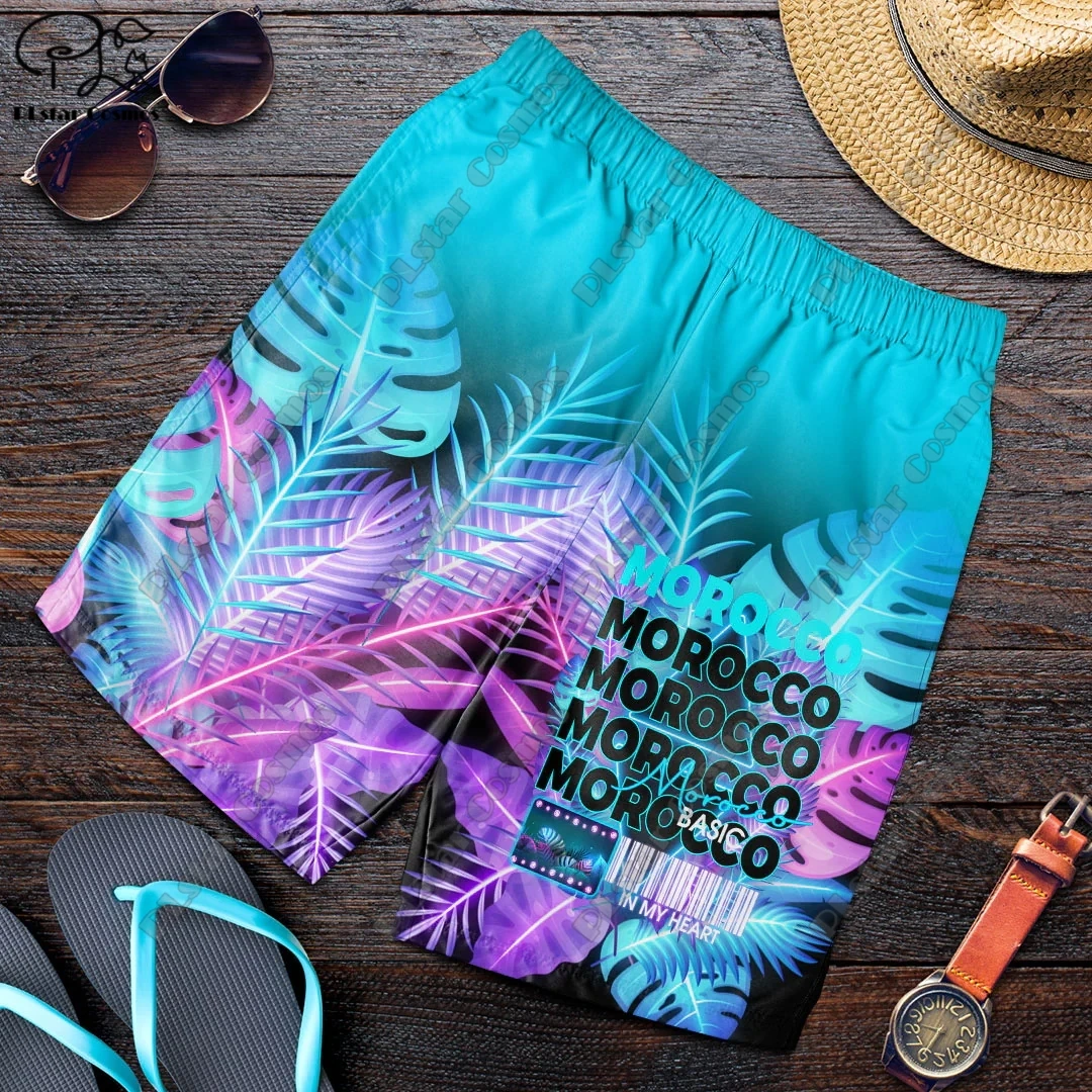 

Пляжные шорты для мужчин и женщин, быстросохнущие, с эластичным поясом, в марокканском стиле, трусы для плавания, для пар, на лето