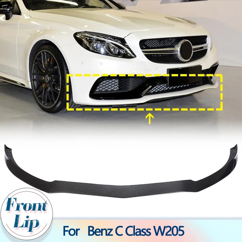 

Front Bumper Lip Spoiler for Mercedes-Benz C Class W205 C205 C63 AMG Coupe 2015-2018 Carbon Fiber Front Lip Chin Protector