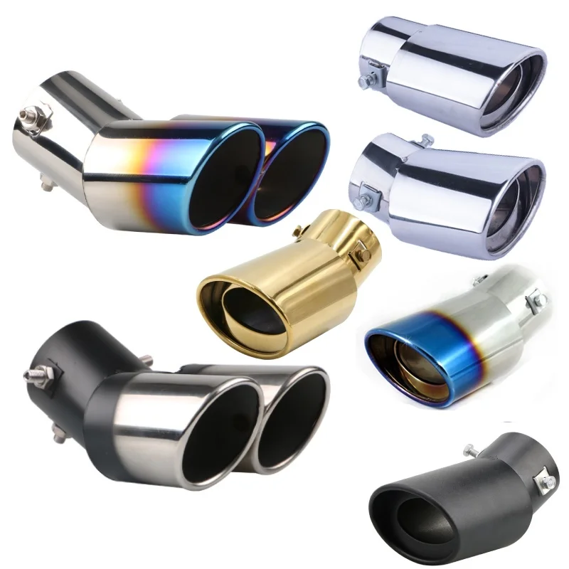 

Stainless Steel Universal Modified Car Exhaust Pipe Compatible with 1.5 to 2.2 inch Outlet Diameter Exhaust Tailpipe