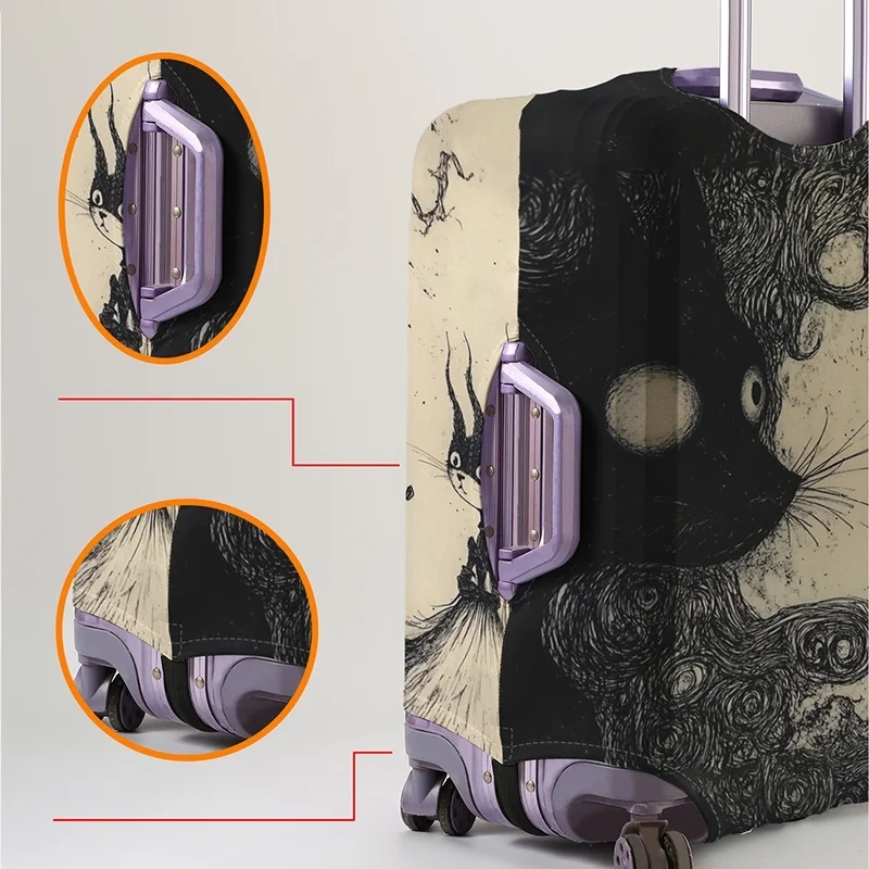 고양이 무늬 수하물 보호 커버, 18-32인치 수하물 커버, 수하물 손잡이 장갑, 여행용 액세서리에 적합