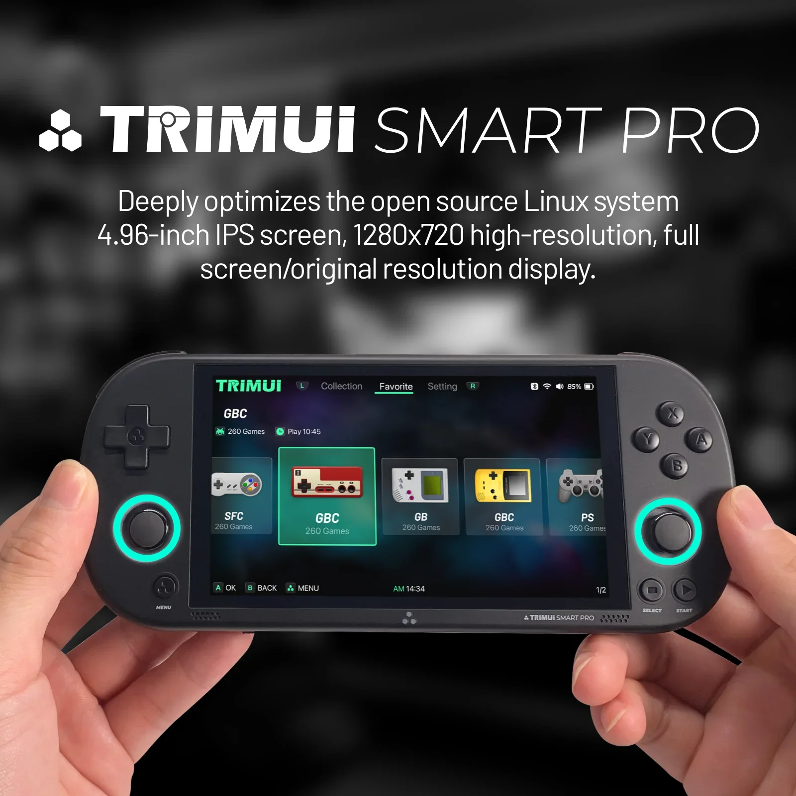 Trimui Smart Pro Retro przenośna konsola do gier obsługuje System gier z zestawem słuchawkowym kompatybilny z Bluetooth 4.96 Cal prezent dla dzieci dorosłych