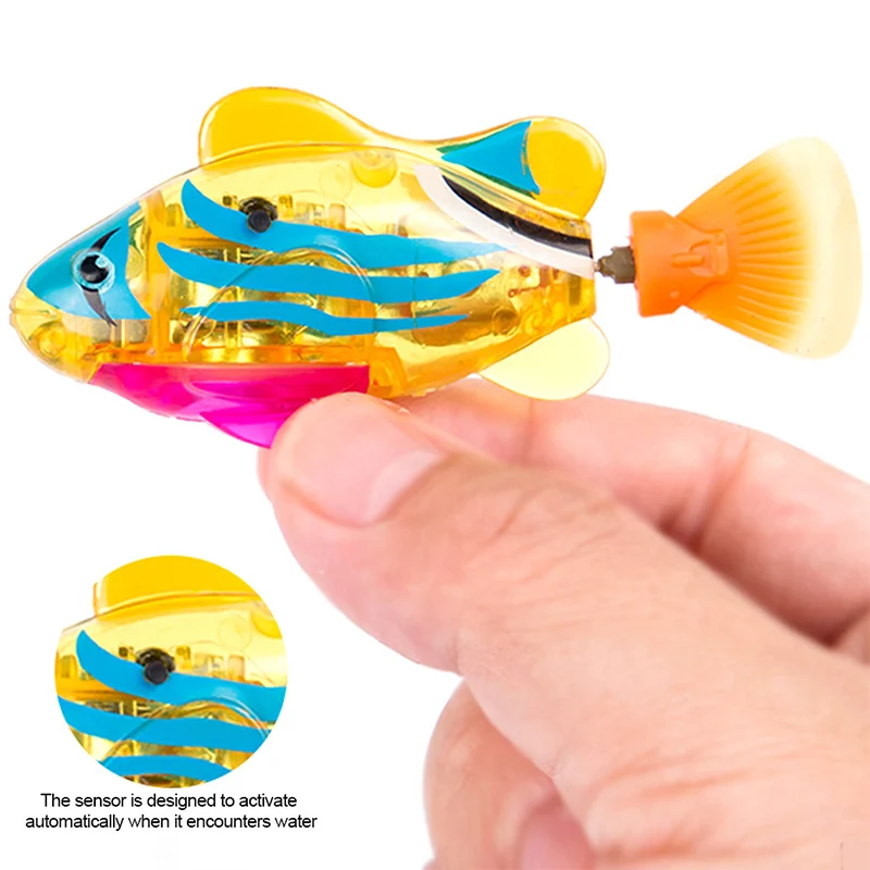 Electric Indoor Cat Toy Funny Simulation Fish Swimming Robot LED Cat