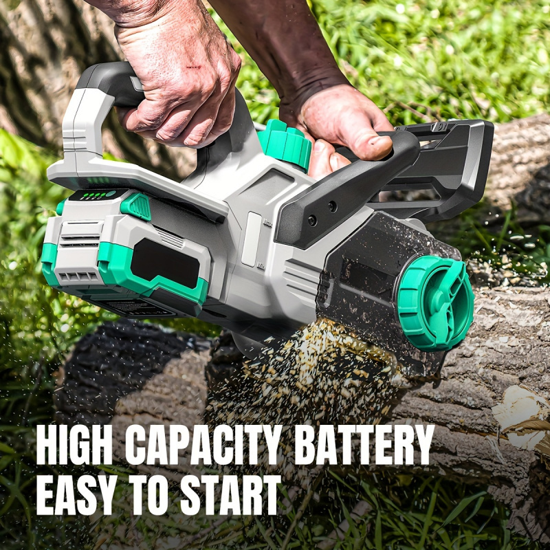 10 Inch Chainsaw, 20V Cordless Electric Chain Saw, With 4.0Ah Battery & Charger, Efficient Cutting Performance