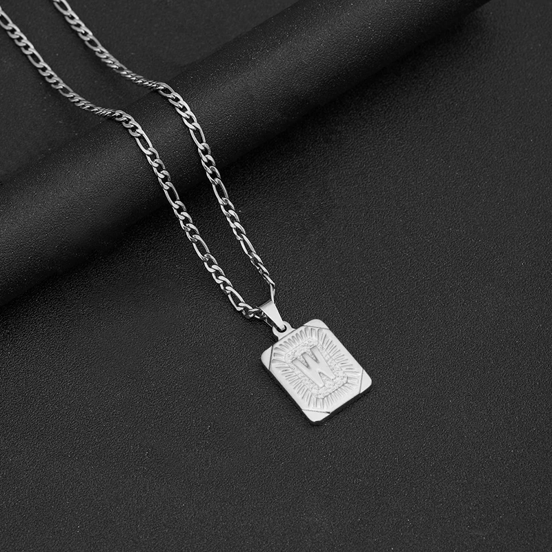 Collana Uomo E Donna Con Iniziale A-Z, Catena Cubana In Acciaio Inossidabile Lucido Oro/Argento, Ciondolo Lettera 6.5 Mm, Lunghezza 40+5 Cm - Idea Regalo Personalizzata - 3