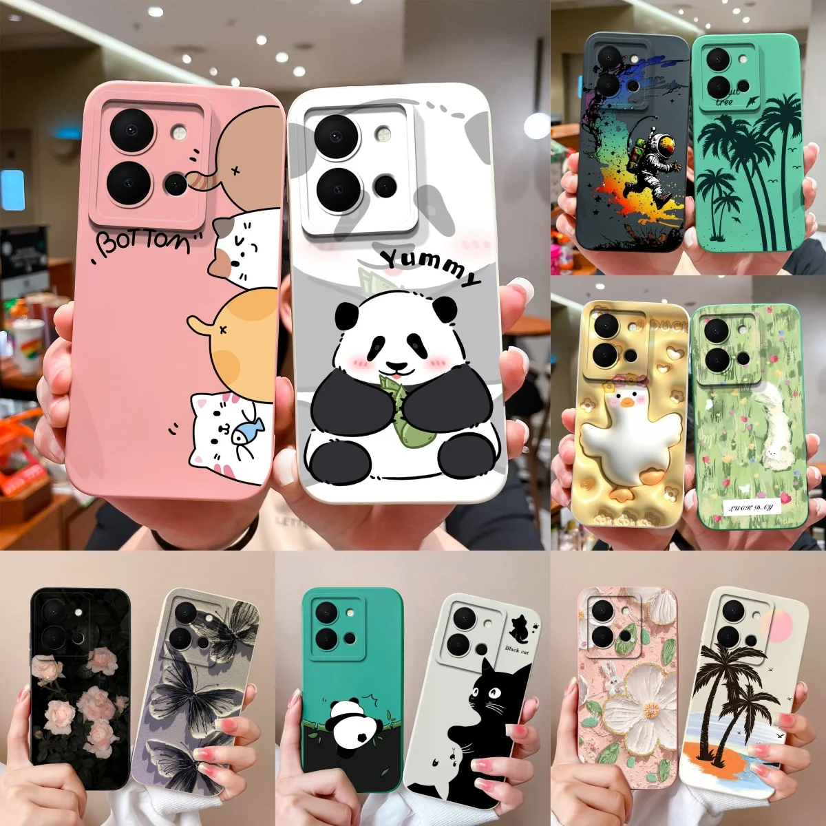 Vivo Y36 Phone Case - Cute Design, Camera Protection, Soft Liquid Silicone Shockproof Back Cover