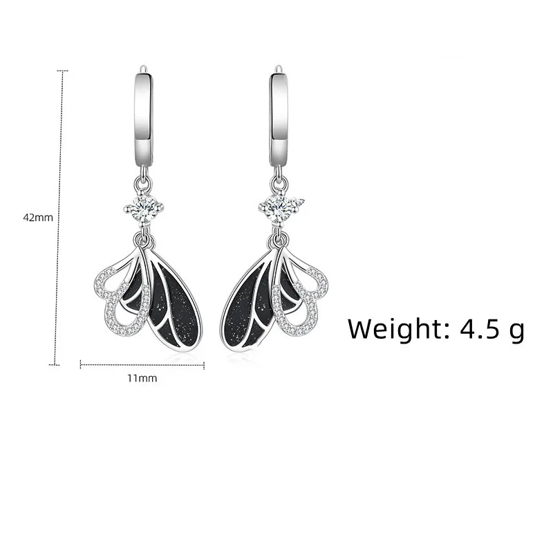 Long Earrings 925 Sterling Silver Bow Zircon Earrings Designed Engagement Jewelry Gift For Women Charm