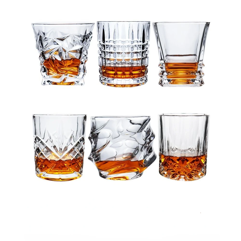 

Thickened Whisky Glass Lead-free Crystal Glass Beer Liquor Wine Glass European Carved Glass Cup Shot Glasses Bar Wine Set