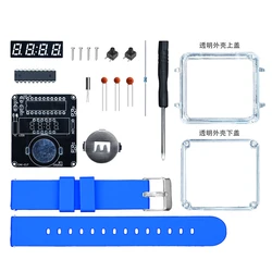 DIY LED Electronic Watch Kit with Digital Display and Soldering Assembly (Blue)