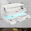 40" Lift Top Coffee Table, Coffee Tables with Storage for Living Room, Small Coffee Table with 2 Fabric Drawers & LED Lig 2