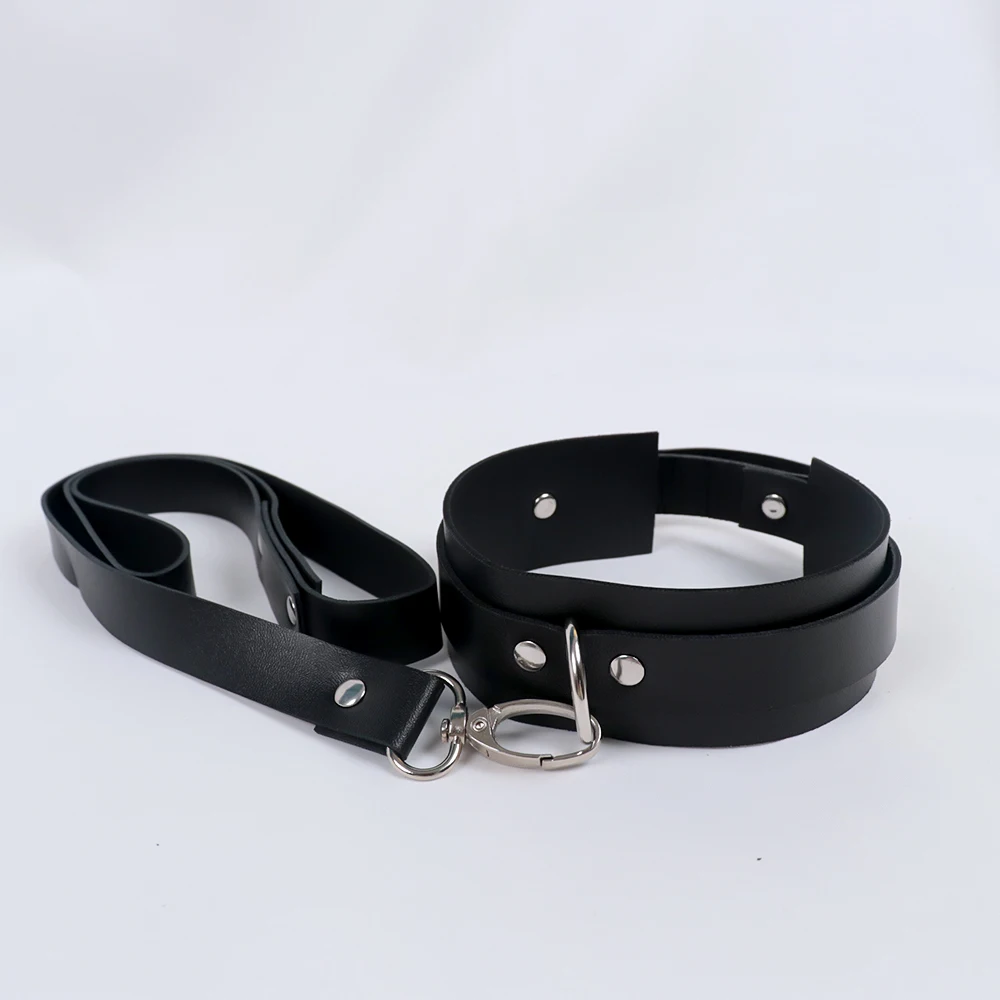 Sexy PU Leather Traction Rope Collar Necklace Punk Tassel Choker with Pu Leather Leash Jewelry Bohemian Clothing Harajuku