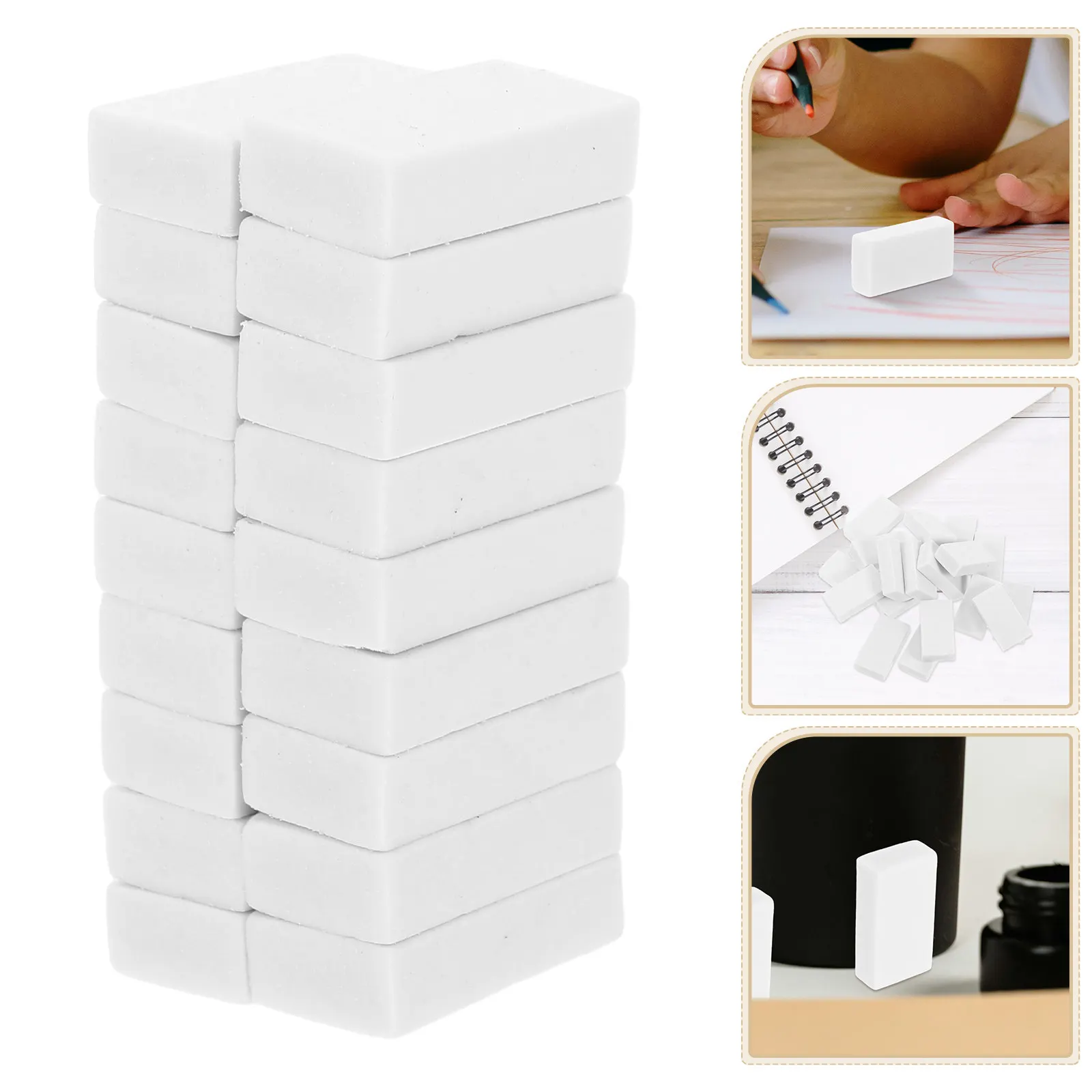 18개입 흰색 지우개 드로잉 아트 지우개 스케치 및 시험용 잔여물 없는 부드러운..