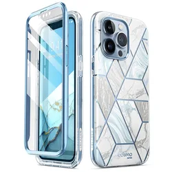 Sleek Full-Body Protective Case with Built-in Screen Protector - Marble Design (2021) for Pc + tpu (Coast)