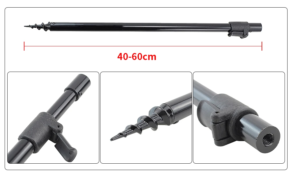 Karpfen-Angelruten-Pod-Set aus Aluminium mit Tasche, 2 Stück Bankstäben und 2 Stück Buzz Bars für 3 Ruten – Detail 4