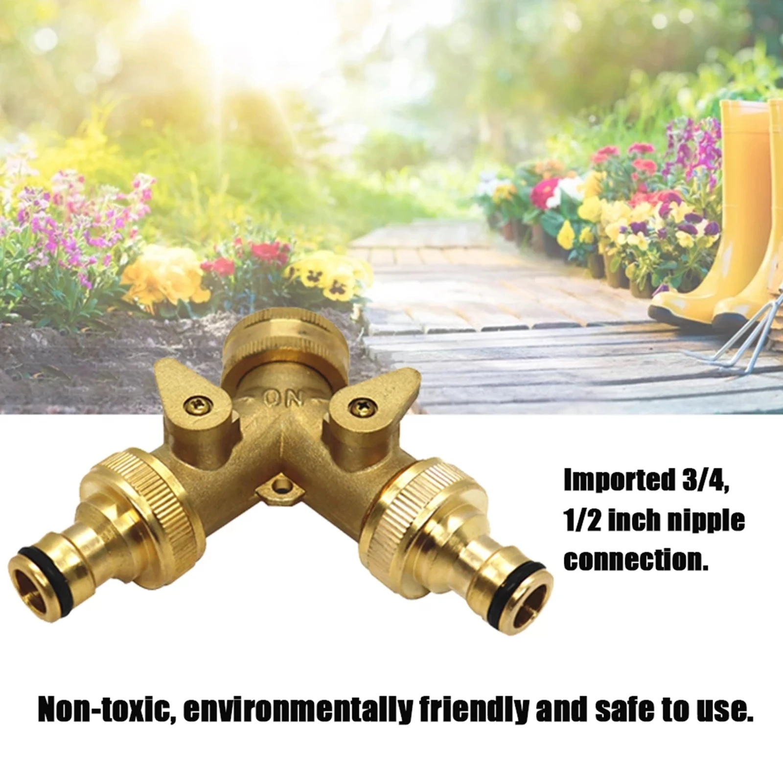 Brass Fittings 3/4 Inch Garden Ball Valve Y Type 6 Points Brass Nipple Connector Double Head Garden Connector