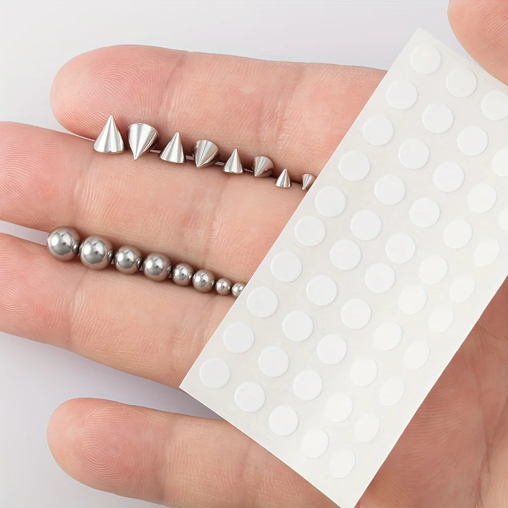 Sticker Fake Piercing Eyebow Non-Piercing Belly Nose Ring Lip Stud Earring Dermal Anchor Top body jewelry 1set
