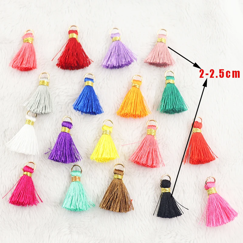 Cotton Silk Tassel Brush Charm 10/20/50pcs 2.5cm Delicate Mix DIY Making Tassels Earring Pendant Jewelry Accessories Finding