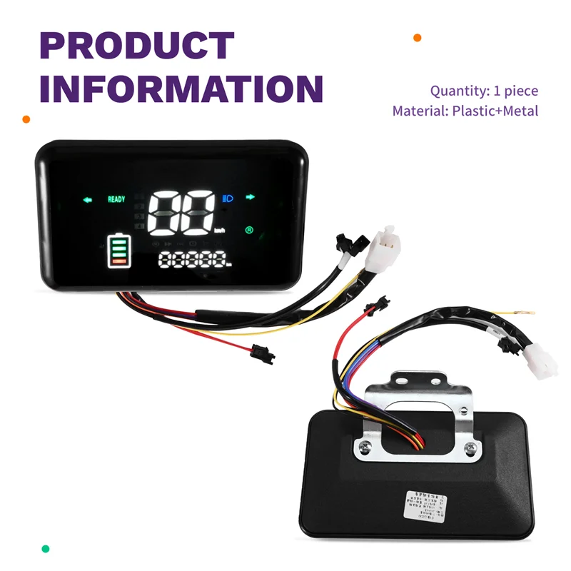 A73E-Per scooter elettrico bicicletta E-Bike 48V-72V LCD tachimetro digitale display a colori - immagine 6