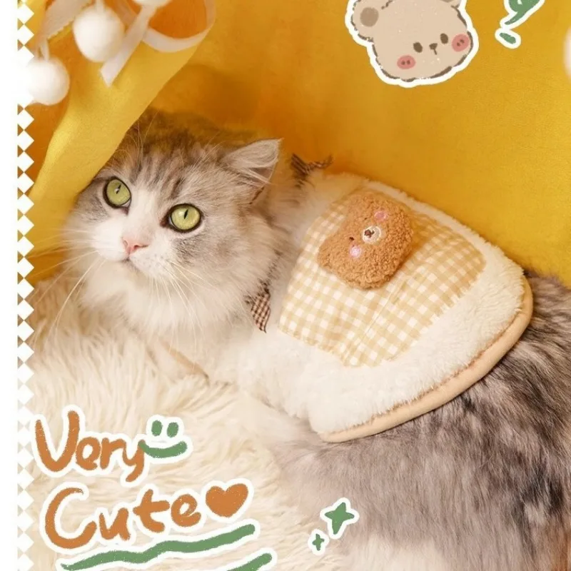ZUJOLY 따뜻한 양털 고양이 조끼 작은 개 고양이 실내 야외 착용을 위한 ..