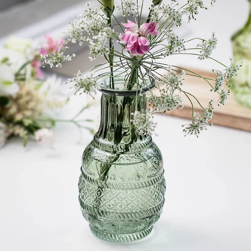 Glass Bud Vase Set of 4 Tabletop Centerpiece Vase For Home Indoor Decoration Unique Wedding Housewarming Gift Vases For Flowers 3