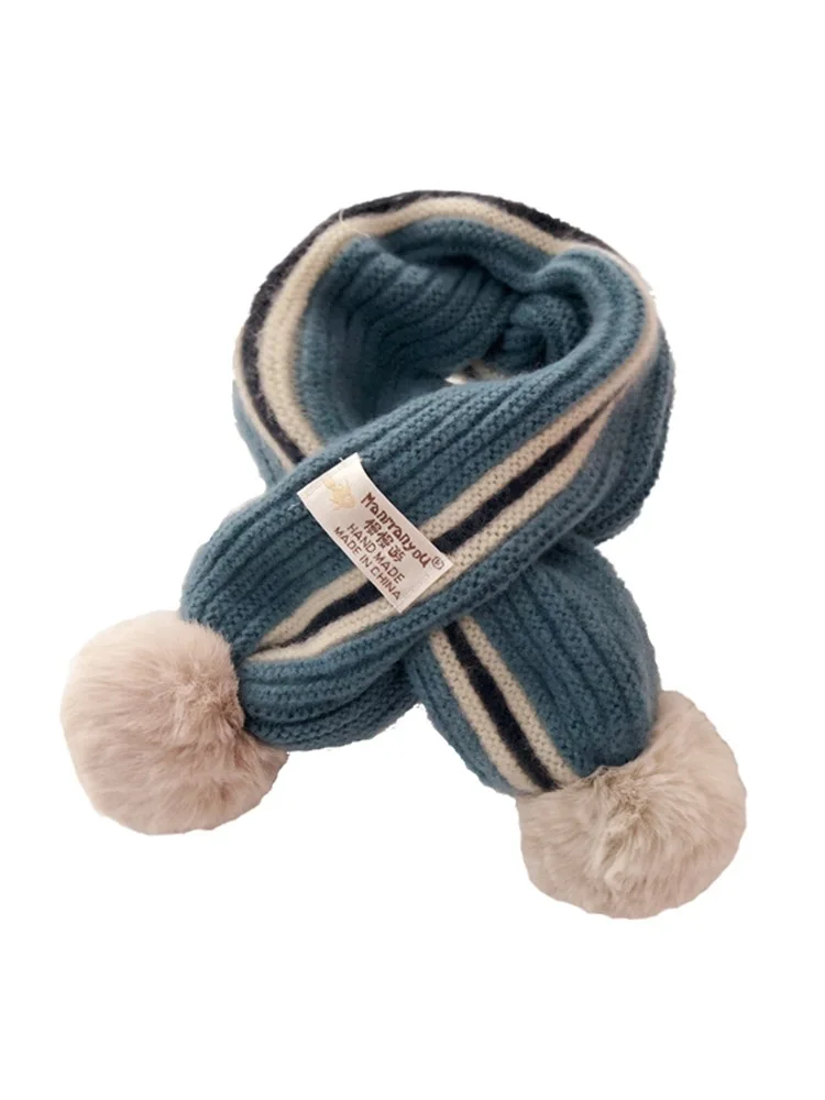 1-8 Years Children Scarf Autumn Winter Toddler Boys Girls Cross Knitting Wool Scarves Baby Wild Warm Scarfs KF661