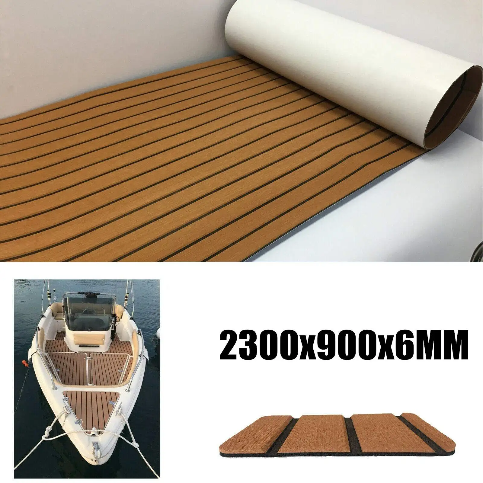 

2300x900x6mm EVA Foam Boat Flooring Teak Foam Decking for Boats Marine Flooring Teak Yacht
