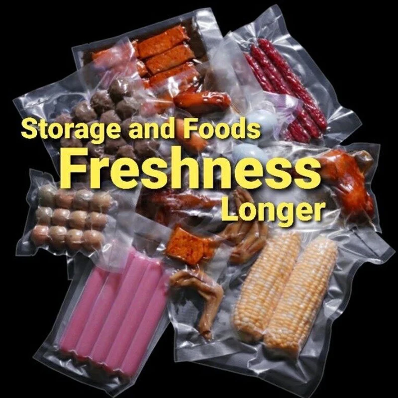 

5pcs Frozen Vacuum Sealer Bag Food Bag Plastic Vacuum Food Organizer Packaging Embossed Keep Fresh Moisture-Proof Storage Packet