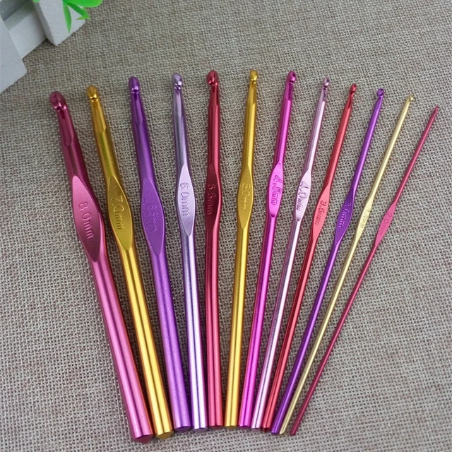 2-10mm Aluminum Crochet Knitting Needles Sewing Needles for Hand Crafts Bag  Sweater Metal Hook Weave Crochet Needles Accessories