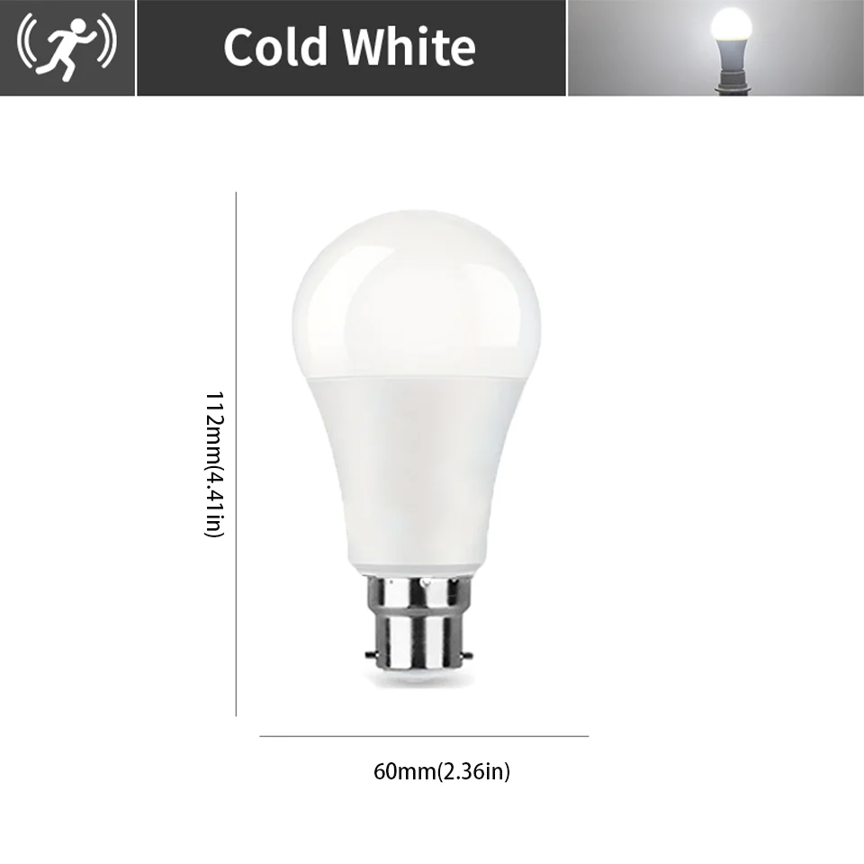 ตัวเลือกสินค้า หลอดไฟ LED ตรวจจับการเคลื่อนไหว 6-20W 220V ห้องนอน สวน บ้าน