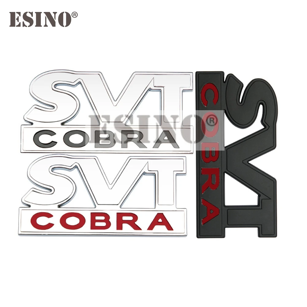 Car Styling 3D Metallo Cromato Emblema In Lega Di Zinco Svt Cobra Emblema Distintivo Carrozzeria Per Ford Mustang Svt Cobra Mustang 5.0 Gt
