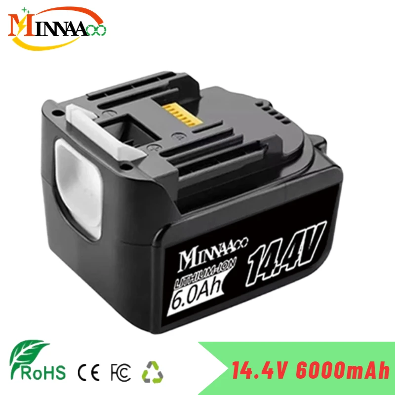 

14.4V 6000mAh drill battery for Makita BL1430 Rechargeable Li-Ion Replacement LXT200 BL1415 194558-0 194559-8 194066-1