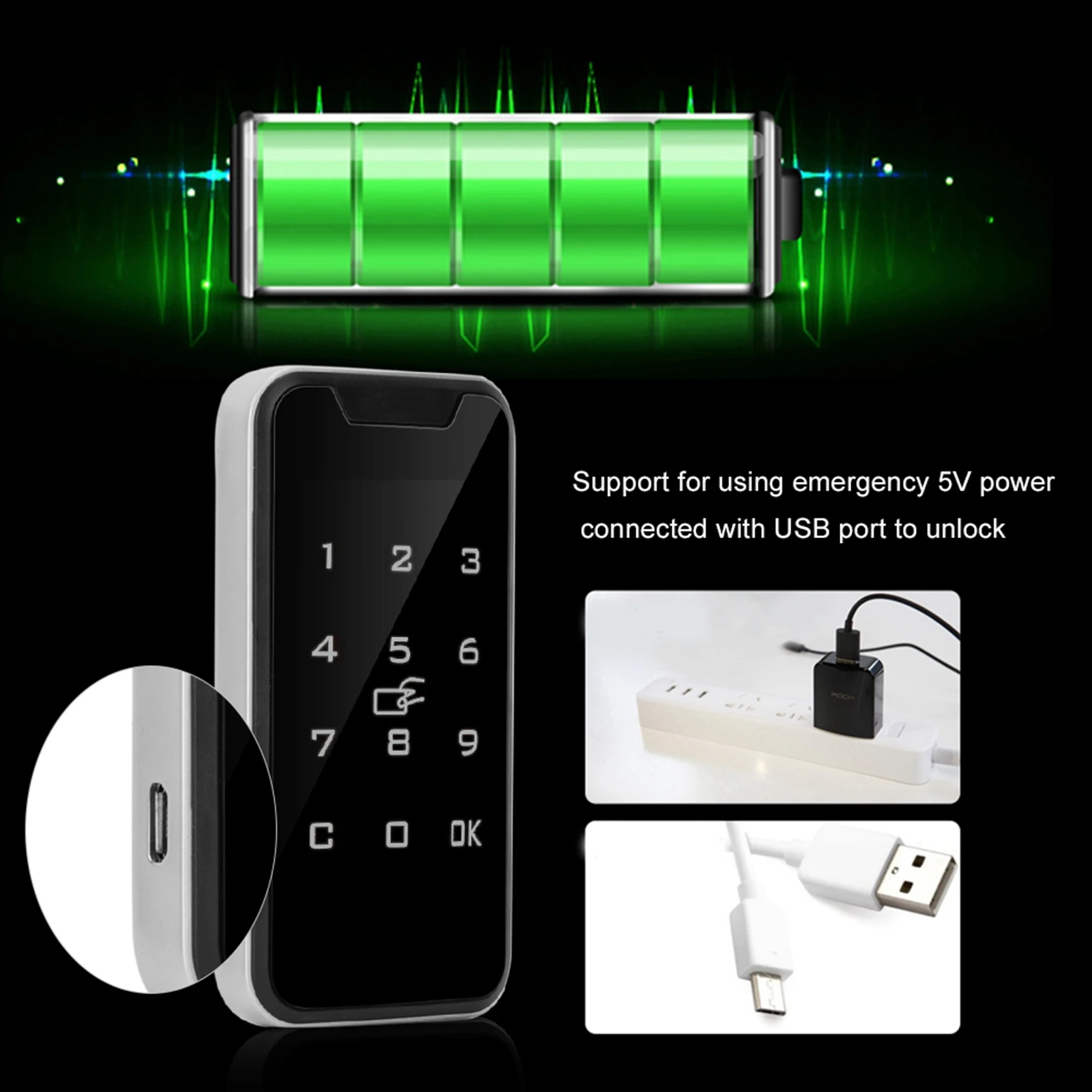 Smart Digital Touch Keypad Electronic Cabinet Lock