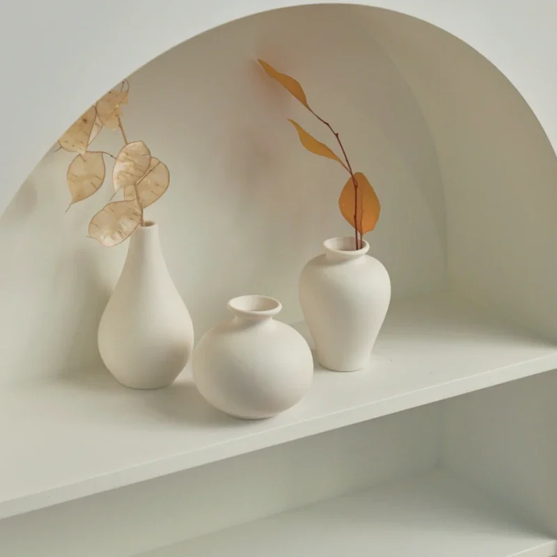 White Ceramic Vase Set 5 Mini Vases Nordic Vases Small Vases Bud Vase Living Room Porch Home Decoration Ornament Gift Home Decor 6
