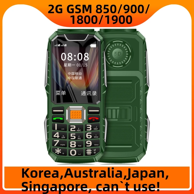 دفع زر وعرة الهاتف المحمول 2.4 "المزدوج سيم بلوتوث...