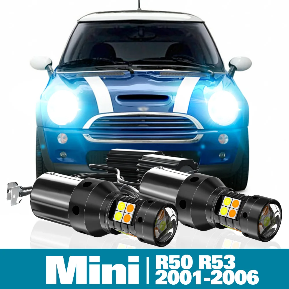 

2pcs LED Dual Mode Turn Signal+Daytime Running Light DRL For Mini Cooper R50 R53 Accessories 2001-2006 2002 2003 2004 2005