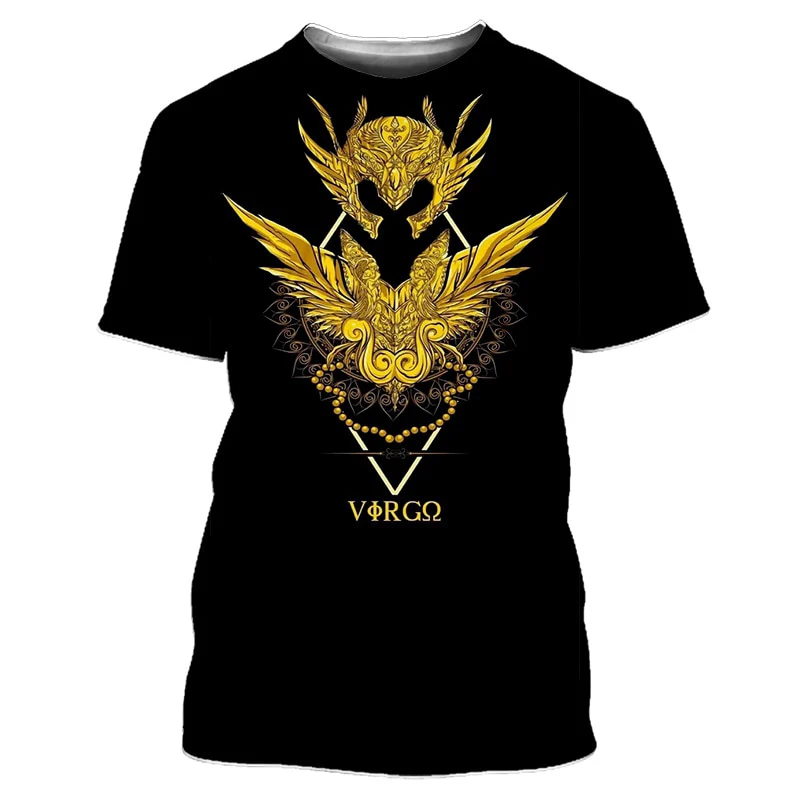 Sommer Saint Seiya Anime 3D-Druck T-Shirts für Männer und Frauen Lässige Mode Übergroße Kurzarm-T-Shirts Herren-Oberteile Männerkleidung