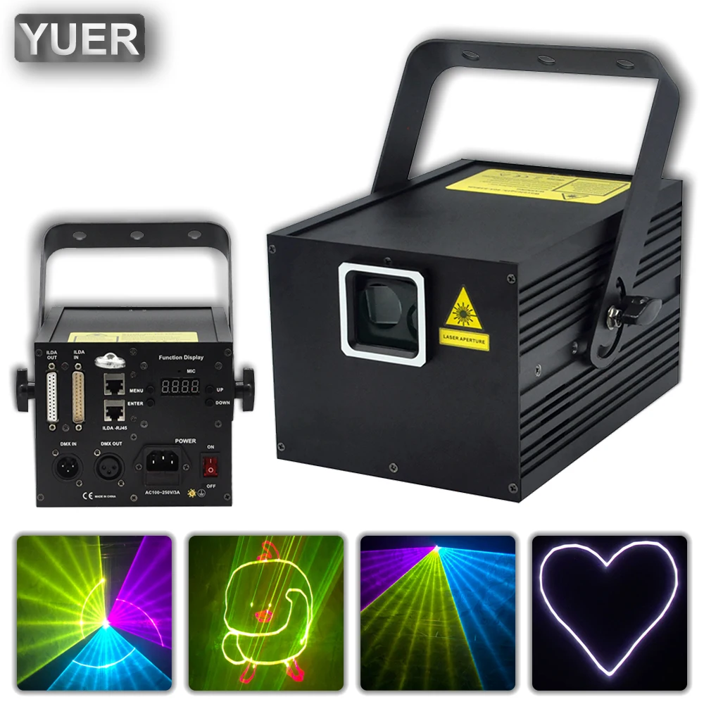 Con Ilda 1W 2W 3W Stage 3D Animation Scanner Dj Laser Light Dmx Beam Projector Bar Club Disco Christmas Party Wedding Show