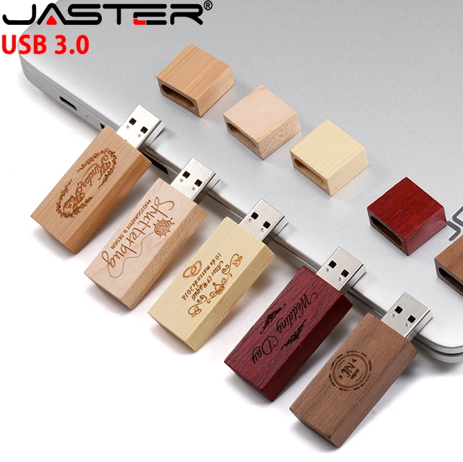 JASTER USB FLASH DRIVE Wooden Custom Logo, USB 3.0 128GB 64GB 32GB Wedding Gift - Image 6