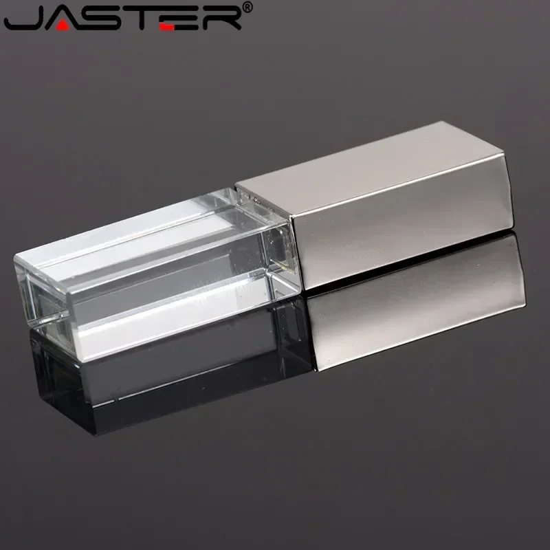 Jasters-crystal Usb Sticks Pen Drive de Vidro Transparente Logotipo Personalizado Impressão 3d 8gb 16 gb 32gb 64gb Presentes - Imagem 2