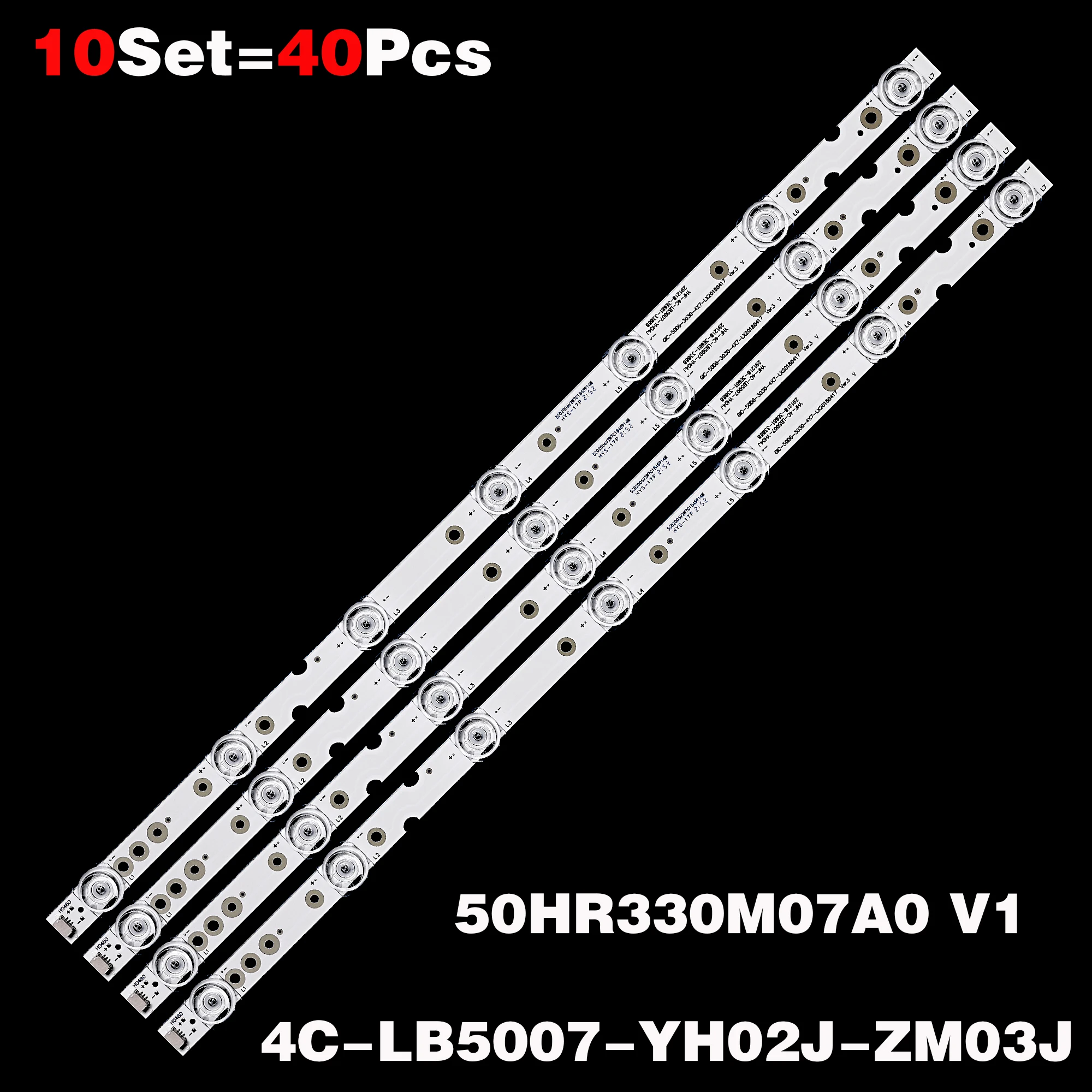 Conjunto Retroiluminação Led para Thomson 50ud6306 50ud6406 Tcl 50ep641 50s425 50p65us 50s421 50s423 Lvu500ndl 4c-lb5007-zm02j89m Yh1j 40 Pcs