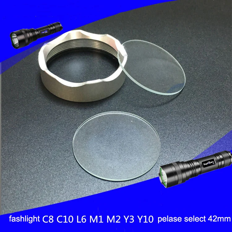 Glass Lens Flat lens Torchy Lens For Flashlight Lamp Glass C8 L6 C10 Diameter 20 21 38.3 42 51 55 60 63.5 65mm plano convex lens diameter 18mm focal length 27 3mm h k9l glass lens optical glass optical lens